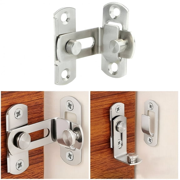 ZHZFKQ 90 Degree Flip Stainless Steel Sliding Latch,Safety Door Lock Brushed