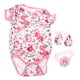 thumbnail image 4 of Mono de bebé recién nacido de 3 piezas con estampado de rosas, diadema de flores y zapatos, mono de algodón de manga corta de una pieza, ropa para muñeca renacida, muñeca niña pequeña., 4 of 5