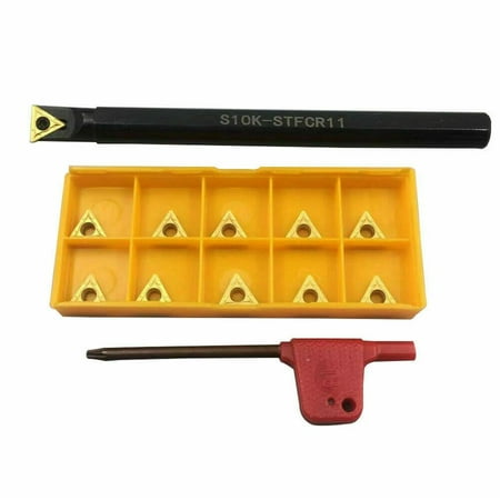 

GLFILL S10K-Stfcr11 Lathe Internal Turning Tool Holder Boring Bar + Tcmt110204 Inserts
