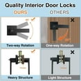 thumbnail image 4 of Matte Door Handle Interior Door Knob Keyless Levers Set Heavy Duty Privacy Door Handle Lock for Bedroom or Bathroom Door Lock with Handle Reversible for Left Right Sided, 4 of 7