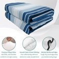 thumbnail image 4 of Full Quilt Set 78''x90'', Navy Blue Ombre Stripe Lightweight Summer Bedspread Coverlet Set with 2 Pillow Shams, Farmhouse Simple Striped Breathable All Season Quilt Bedding for Bedroom/Guest Room, 4 of 9