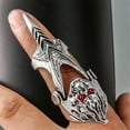 thumbnail image 1 of Fiudx Anillo de Calavera de Moda, Diseño de Articulaciones Dominantes, Galvanoplastia de Color, Apariencia Exquisita y Elegante, Ideal para Exhibiciones de Aniversario de Bodas, Accesorio Unisex., 1 of 6