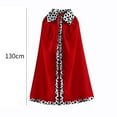 thumbnail image 2 of King Cape King Robe Cloak Party Photo Props Accessory Costume Accessory for Masquerade Carnival Dress up 130cm for Adults, 2 of 9