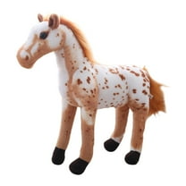 Lifelike Realistic Stuffed Animal Pinto Horse Plush Toy - Standing Pose for Creative Pretend Play, Ideal Gift for Kids 3  Years, Farm Animal Collection Toy