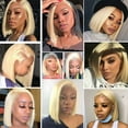 thumbnail image 7 of 180% Density 613 Blonde Bob Wig 13x4 Lace Front Wigs Human Straight Brazilian Virgin Human Hair Pre Plucked with Baby Hair for Black Women Bleached Knots Can be Dyed（150% Density,14inch）, 7 of 7