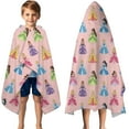 thumbnail image 3 of Colorful Princess Pattern Hooded Bath Towel，50"x30" for Ages 3 To 12 Kids, Quick Dry Lightweight Soft Microfiber Hood Beach Towel Cover Up for Kids, 3 of 7