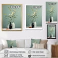 thumbnail image 4 of Designart "Blue Green Mid Century Minimalist Oasis Poteries" Abstract Still Lifes Floater Framed Canvas Wall Art, 4 of 7
