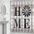 thumbnail image 5 of Vintage Home Shower Curtain for Bathroom Decor, Windmill Word on Rustic Wooden Grain Waterproof Fabric Shower Curtain, 72"x78" Set with 12 Hooks, 5 of 9