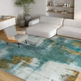 thumbnail image 3 of Lochas Modern Vintage Abstract Rug Fluffy Area Rugs Soft Carpet for Living Room Bedroom Home Decor,5'x7',Blue, 3 of 7