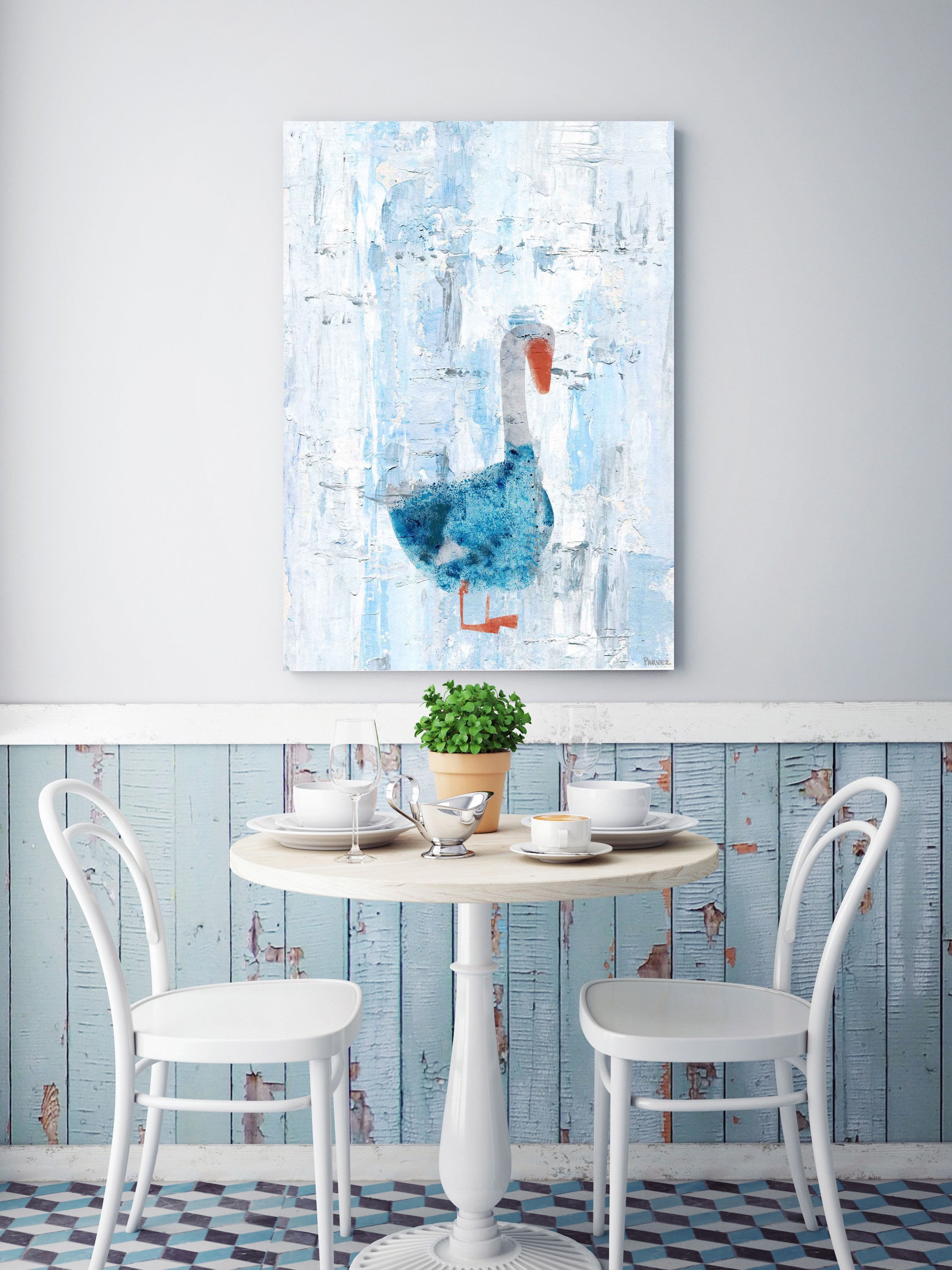 "Dapper Duck" Painting Print on Wrapped Canvas