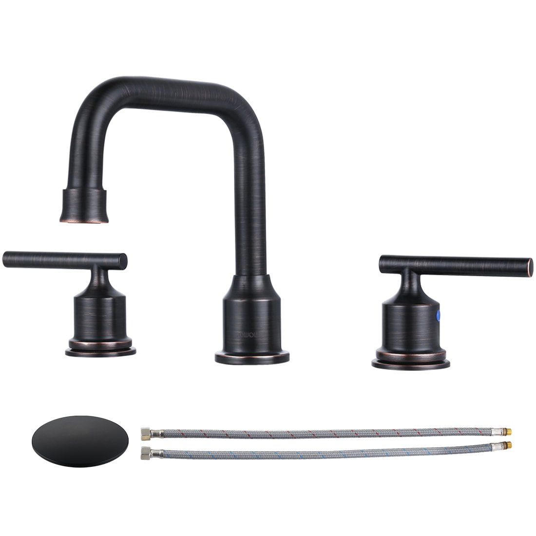 WOWOW Widespread Bathroom Faucet 3 Hole Oil Rubbed Bronze Vanity Faucet ...