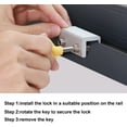 thumbnail image 2 of YQHWQ 4 Sets Sliding Window Locks Window Door Security Locks Window Stops Window Security Bars with Key Adjustable Aluminum Window Security Locks for Home Bedroom School and Office Sets, 2 of 5
