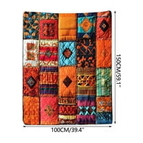 HomeDM Boho Blanket, Soft Throw Blanket Gift for Women Men, Vintage Patchwork Blanket for Bedding Bedroom Living Rooms Sofa Full Season Use, 39.4"x59"