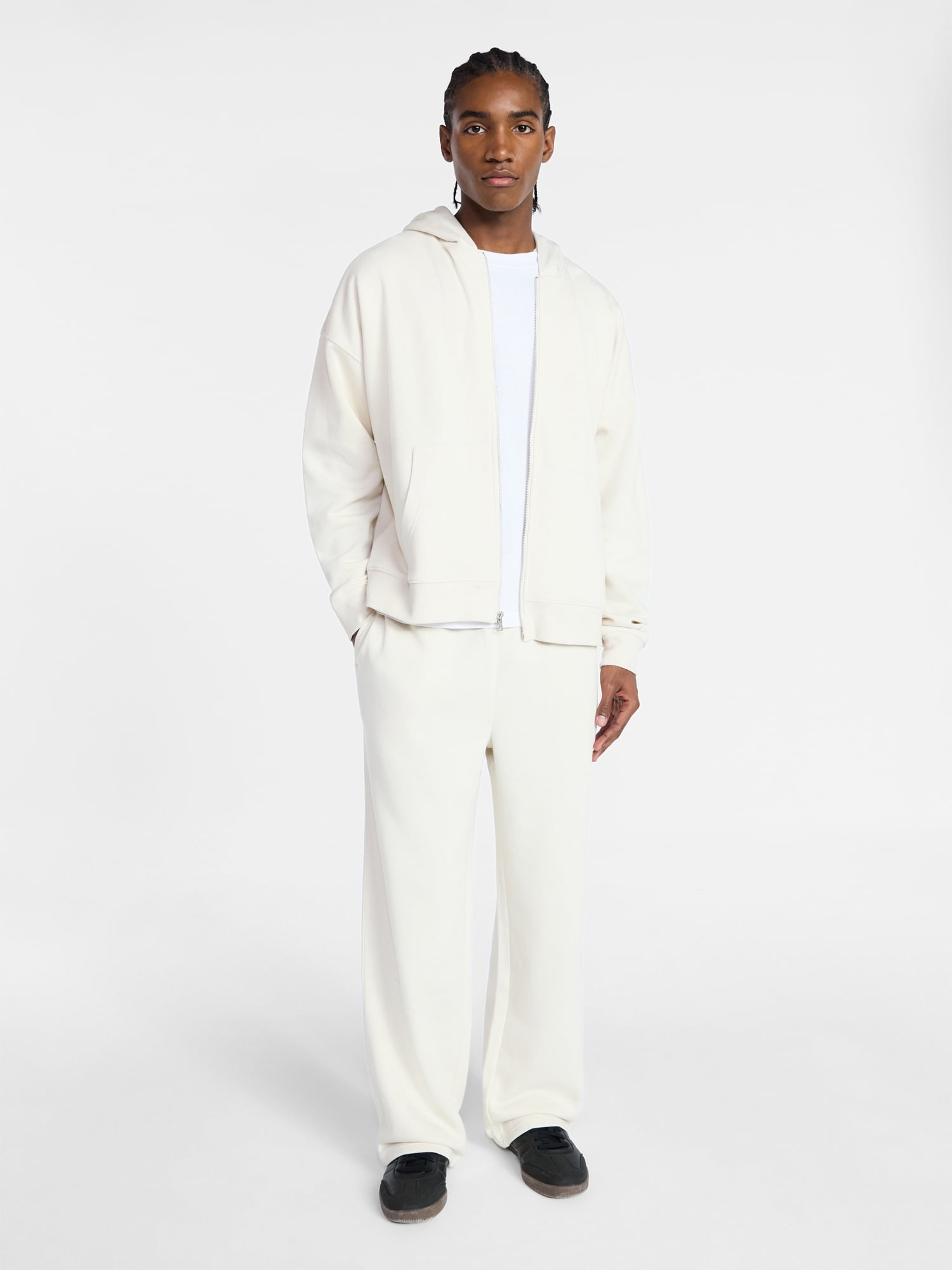 No Boundaries Zip Hoodie with Long Sleeves, Men's XS-4XLT