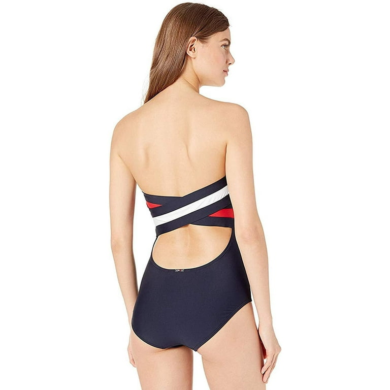 Tommy Hilfiger Logo Bandeau One Piece Swimsuit Size XS Walmart