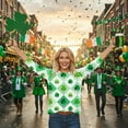 thumbnail image 6 of Craaazy Women's St Patricks Day Clothes with Irish Clover Prints Crew Neck 3/4 Sleeve Shirts, 6 of 6