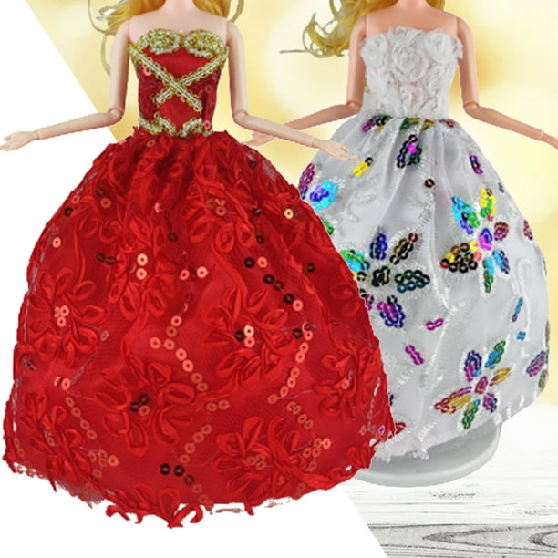 Gwong Juguete Doll Vestido largo Superficie lisa Craft delicado Craft Reemplazable Muñeca Doll Vestido de novia para niños Gwong 30011089