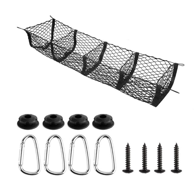 Soumake Organisateur de Filet de Rangement pour Voiture Installation Simple Utilisation Polyvalente Support de Bagages Robuste Filet de Rangement pour Coffre avec Kit de Montage