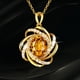 thumbnail image 3 of Collar de moda con colgante completo de plata y citrino, flor dorada, collares y colgantes para mujer, 3 of 7