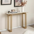 thumbnail image 2 of Costway 43.5" Console Table Faux Marble Entryway Sofa Table with Metal Legs Living Room Gold, 2 of 9