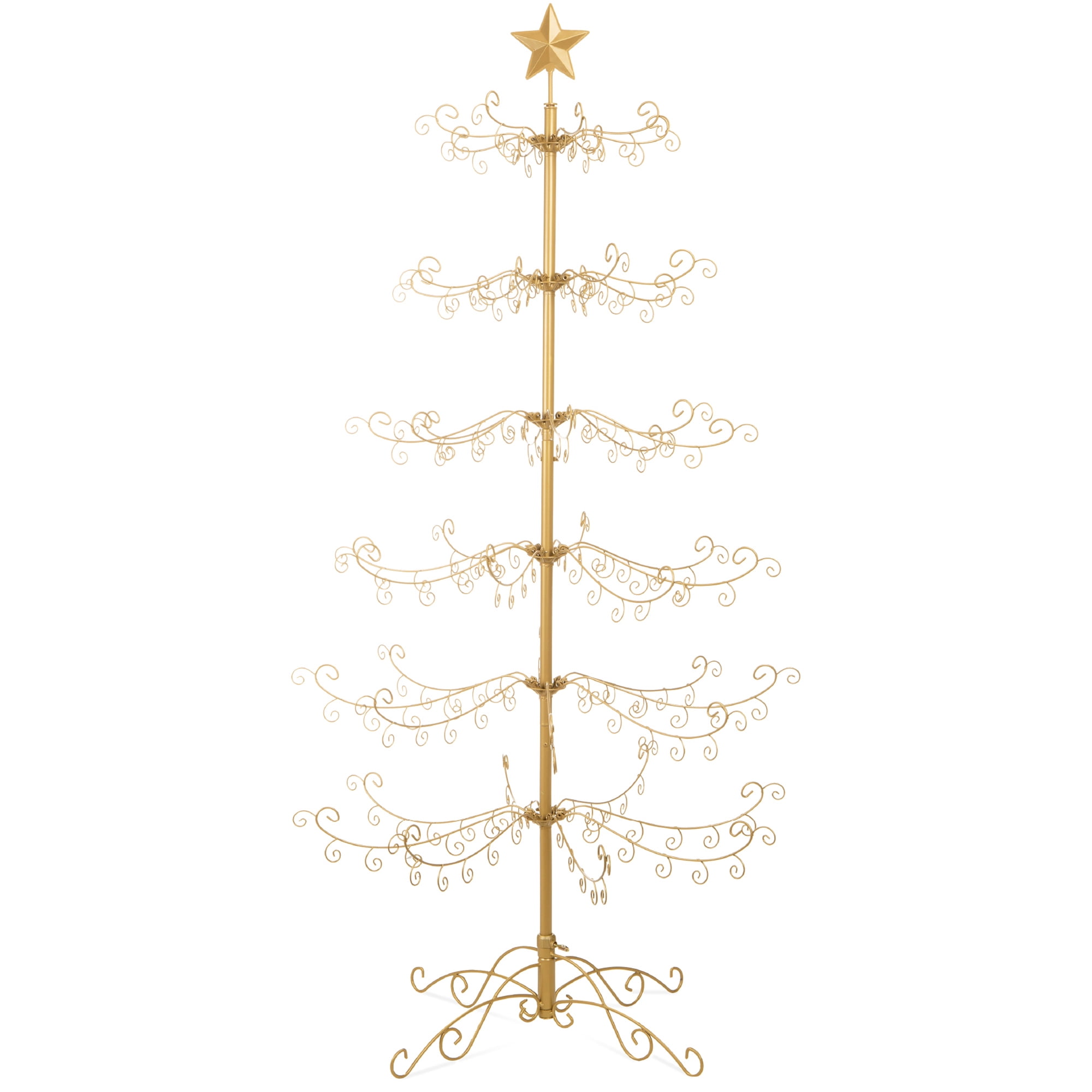 Christmas Metal Ornament Display Tree Stand 3-Tier Branches Holiday Season Decor