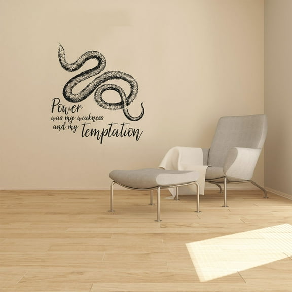 Tempation Snake Snakes Motivation Quote Animal Animals Life Quotes Wall Sticker Art Decal for Girls Boys Room Bedroom Nursery House Fun Home Decors Sticker Wall Arts Vinyl Decoration Size (20x20 inch)