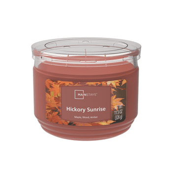 Mainstays Hickory Sunrise 3-Wick 11.5 oz. Scented Glass Jar Candle
