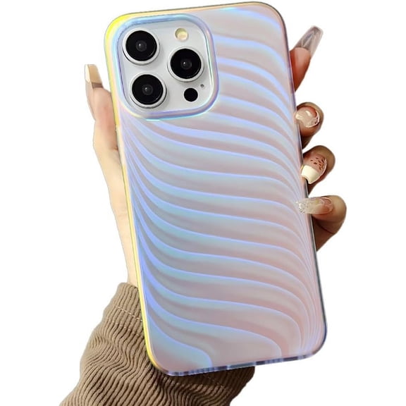 for iPhone Case,Luxury Slim Colorful Blu-ray Glossy Bumper Soft TPU Silicone Camera Lens Protection Soft Shockproof Phone Case (Stripe,iPhone 15 Pro Max)
