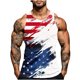 thumbnail image 2 of Camiseta sin mangas de cuello redondo para hombre, con estampado del Día de la Independencia, cuello redondo, estilo informal, deportiva, para hombre, 2 of 5
