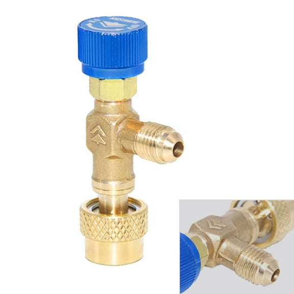 1PCS Air Conditioning liquid valve Safety Valve 1/4" Male to 1/4" Female Safety Adapter for R22 Air Conditioning Refrigerant Charging Valve