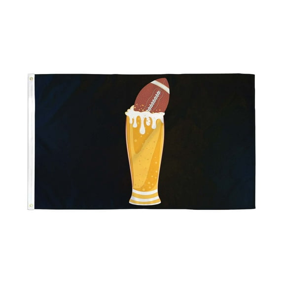 Football & Beer Flag 3x5ft Poly