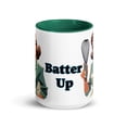 thumbnail image 2 of Mug with Color Inside Retro Housewife with whisk "Batter Up" (Dark Green, 15 oz), 2 of 3