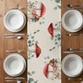 thumbnail image 4 of Table Runner 72 Inches Long for Kitchen Dining, Red Mushroom Gnomes Dresser Scarf Farmhouse, Dining Table Decorations for Wedding/Parties, Eucalyptus Leaves Watercolor Rustic 13 x 72 In, 4 of 8