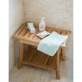 thumbnail image 4 of Kinbor Bamboo Shower Bench Bath Spa Seat with Storage Shelf Organizer, 4 of 5