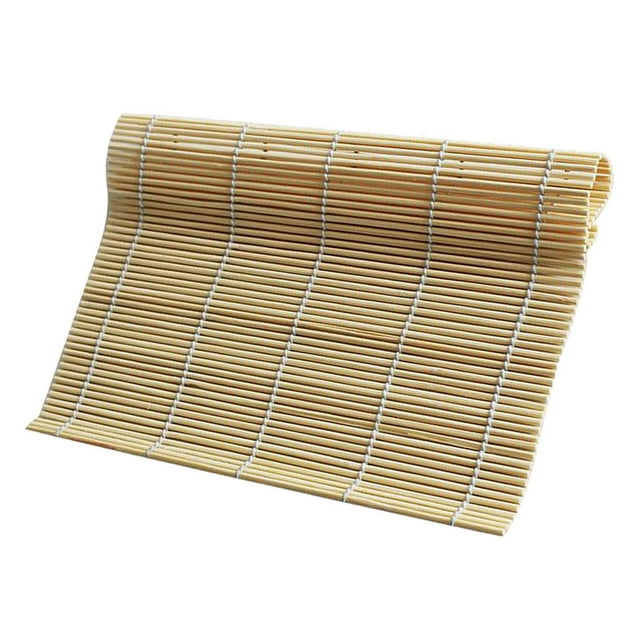 simhoa Sushi Roll Bamboo Curtain Mat Laver Rice Pad Rolling Screen White 24x24cm