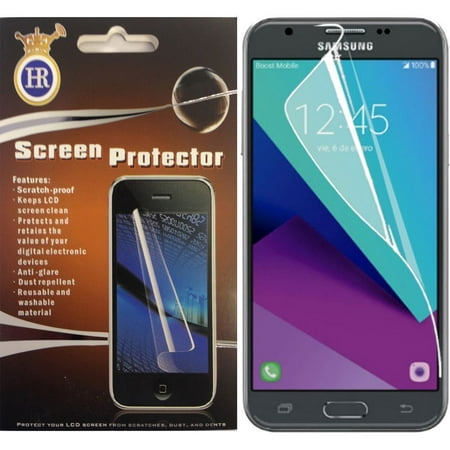 Samsung Galaxy J3 Luna Pro Clear LCD Screen Protector Guard with Cleaning (Best Way To Clean A Screen Protector)
