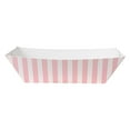 thumbnail image 4 of Bio Tek 1/2 lb Pink and White Stripe Paper #50 Food Tray / Boat - 4 1/4" x 2 3/4" x 1 1/2" - 400 count box, 4 of 10