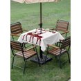 thumbnail image 3 of Outdoor Tablecloth with Umbrella Hole and Zipper, Merry Christmas Square Table Cloth 60x60 Inch Waterproof Tablecloth, Plaid Xmas Elk Seasonal Winter Holiday Picnic Table Cover for Patio Camping, 3 of 7