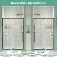 thumbnail image 4 of 38-42"W x 71"H Sliding Shower Door, Piovt Swing Glass Shower Door with 1/4"(6mm) Clear SGCC Tempered Glass, Pivot Frame Sliding Shower Door for Bathroom, Matte Black, Reversible Installation, 4 of 7
