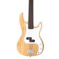 thumbnail image 2 of Veryke Fretless 4-String Solid Body Bass Guitars Burlywood, 2 of 11