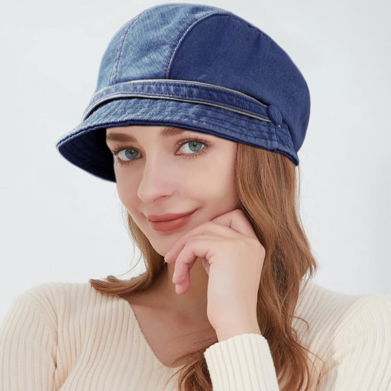 Beret Hats Denim Newsboy Cap Retro Artist Hat for Women Men  display picture 3