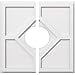 thumbnail image 3 of Ekena Millwork CMP20EY2-06000 20 Po. OD x 6 Po. ID Carré Embry Grade Architectural PVC Médaillon de Plafond Contemporain - 2 Pcs, 3 of 4