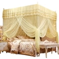 thumbnail image 3 of Luxury PrincessThree Side Openings Post Bed Curtain Canopy Netting Mosquito Net Bedding (L), 3 of 8