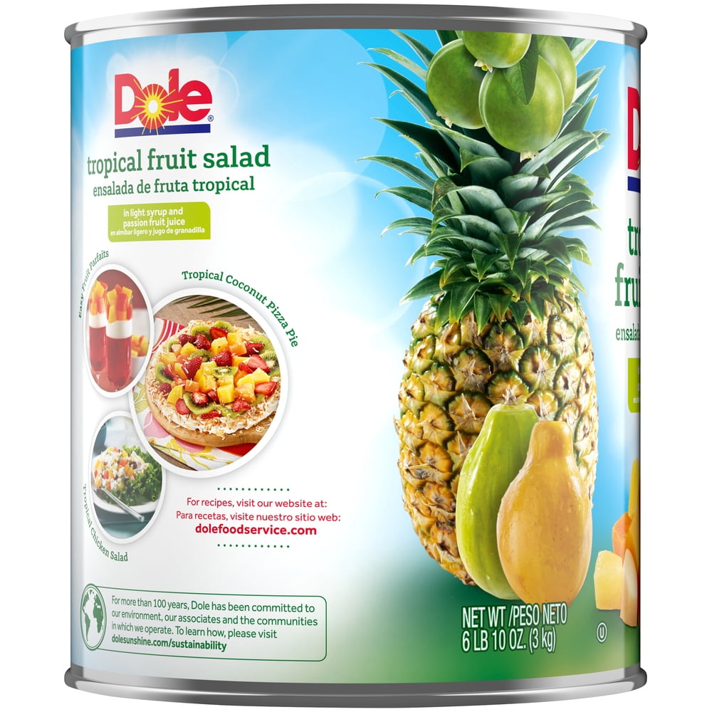 Dole Tropical Fruit Salad in Light Syrup and Passion Fruit Juice, 106 oz Can