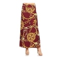 thumbnail image 1 of ShezPretty Women's Premium Fold Over High Waist Long Floor Length Maxi Skirt&nbsp; (Large, USA-BURGUNDY CHAIN), 1 of 6