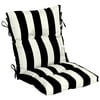 Better Homes & Gardens Outdoor Chair Cushion Black and White BHG Cabana Stripe Black