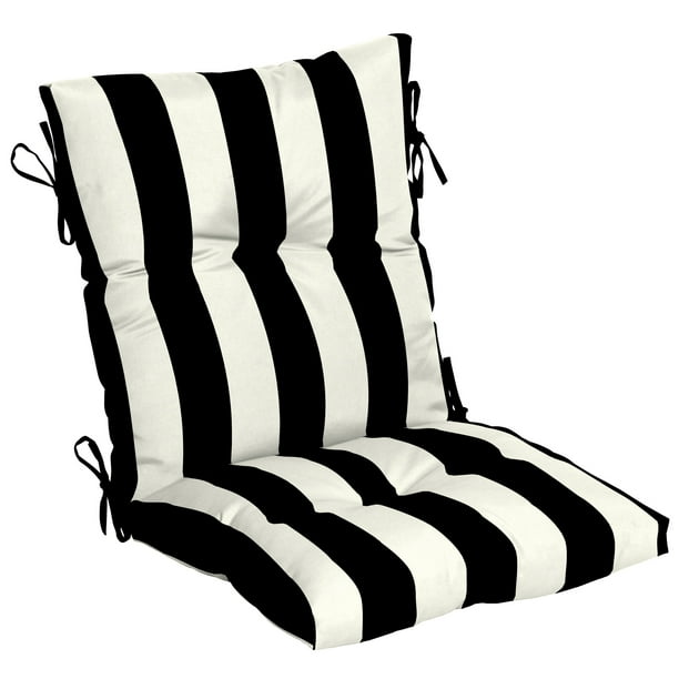 Better Homes & Gardens Black and White Stripe 44 x 21 in. Outdoor Dining Chair Cushion