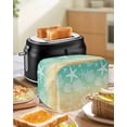 thumbnail image 4 of Teal Yellow Ombre Coastal Small Toaster Cover 2 Slice, Kitchen Appliance Covers, Sea Nautical Summer Beach Starfish Coral Toaster Oven Cover with Loop, Bread Machine Cover Dust Cover Protection, 4 of 4