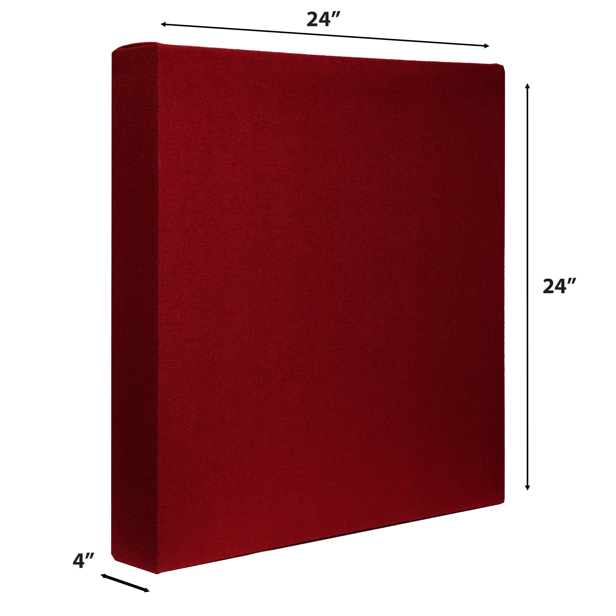ATS Acoustics Tackable Acoustic Panel 24" x 24" x 4" Sound Absorbing Professional Studio Quality Tack Board Wall Panel (Claret)