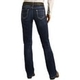 thumbnail image 3 of Rock N Roll Cowgirl Womens Rock Roll Cowgirl Riding Extra Stretch  Jeans 28x32 Dark Wash, 3 of 4